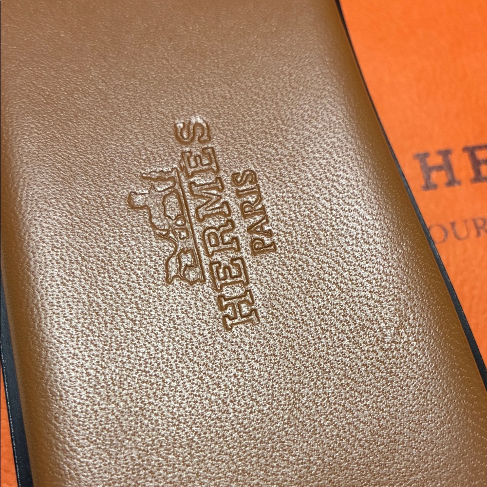 Hermes Kelly Gabriel Gold Brown Leather Slide Sandals PHW 38 Silvertone hardware - Picture 10 of 12